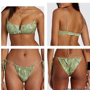 RVCA FINE LINES SHIMMER BIKINI BOTTOM, SMALL
